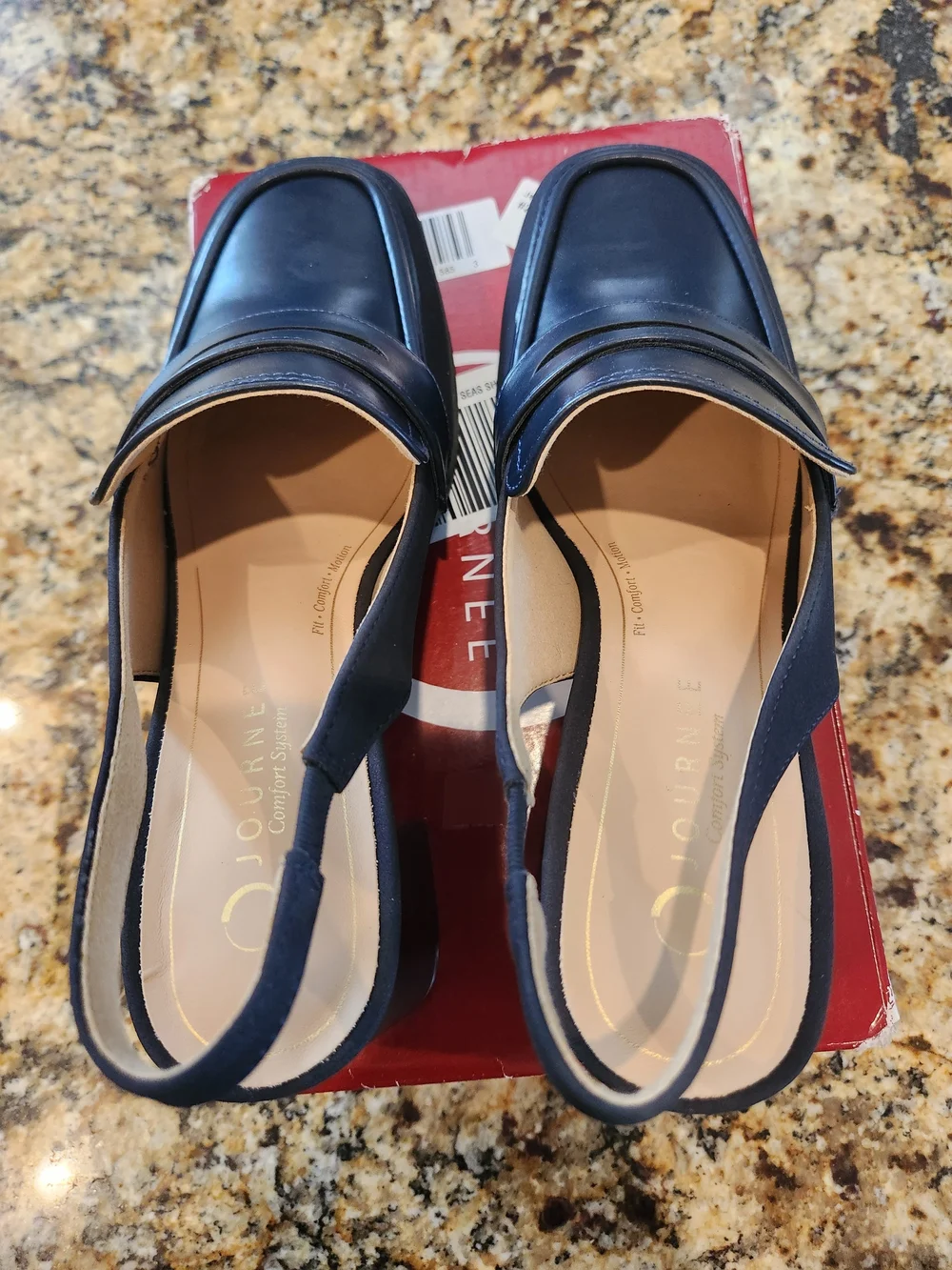 Journee Collection Henrika Navy Slingback Loafer Pumps